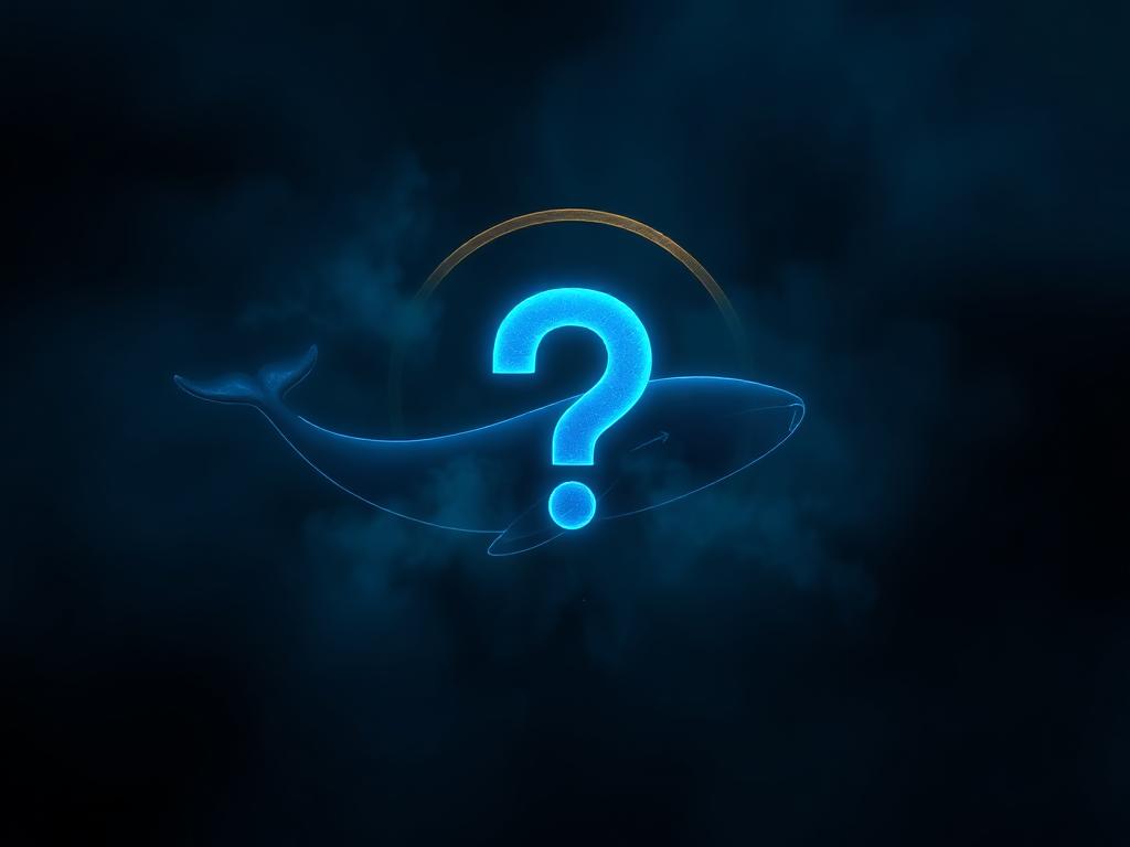 Mysterious placeholder art: glowing whale silhouette behind dark digital mist